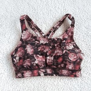 LULULEMON ATHLETICA Nulux Energy Peony Print Strappy Sports Bra Size 4 / XSmall